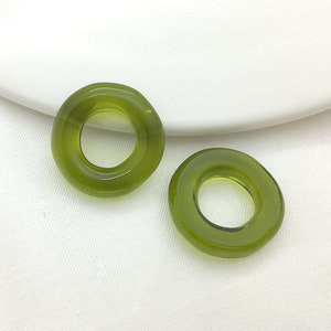 10 pieces Doughnut shape Resin Charm Pendant,Acetate Acrylic Fresh Colors circle Earring Charm, DIY Earrings Jewelry Supplies(no holes)