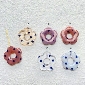 10 pieces Flower-shaped Resin Charm Pendant, Acetate Acrylic flower pendant, Hollow Flower Earring Charm DIY Jewelry Craft Supplies