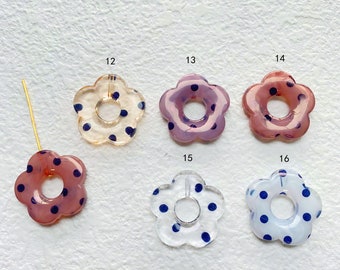 10 pieces Flower-shaped Resin Charm Pendant, Acetate Acrylic flower pendant, Hollow Flower Earring Charm DIY Jewelry Craft Supplies