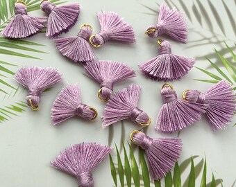 10 pcs Lvender Tassels,Tiny Catton Tassels,2cm Cotton Thread Tassels,Mini Tassels,Tassels Charm for Jewelry Making,DIY Tassels Earrings