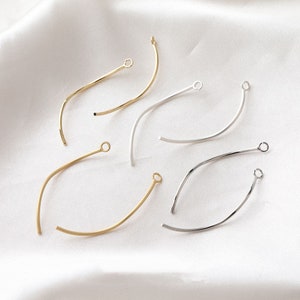 10 pieces Gold Plated Brass Irregular Bar Charm with one loop Geometry Charm Pendant Connector For earring DIY Jewelery supply