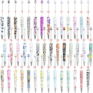 DIY Printed Beadable Pens,Plastic Beadable pens,DIY Plastic Blank Beadable,Beadable pens and refills,139 colors to choose from