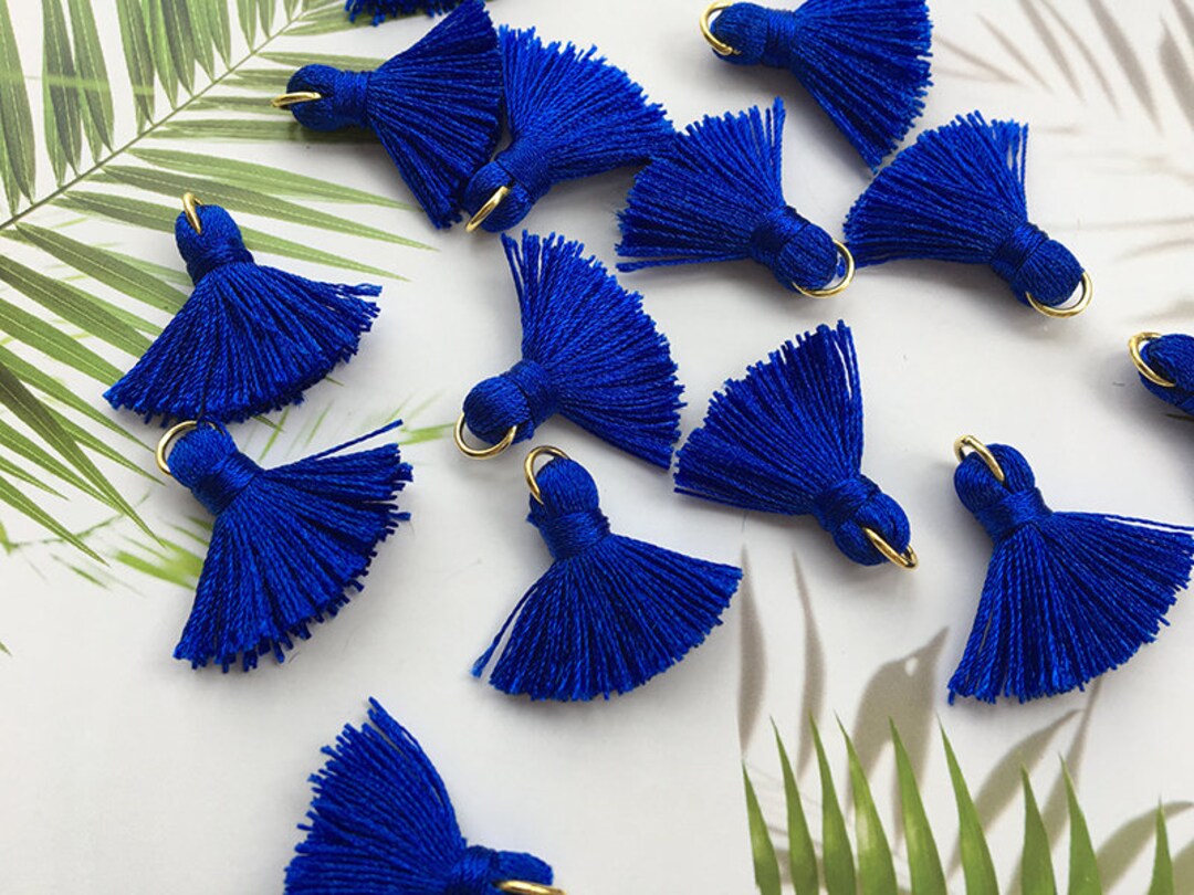 10 Pieces Royal Blue Tassels,tiny Catton Tassels,2cm Cotton Thread