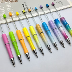 Kunststoff Perlenstifte, Perlenstifte, DIY Perlenkugelschreiber, Perlenstifte und Minen, schwarze Tinte, Verwenden Sie Bubblegum Perlen zum Anpassen