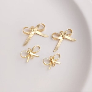 10 pièces connecteur nœud papillon plaqué or 14 carats, pendentif nœud papillon, lien, bijoux boucles d'oreilles bricolage, accessoires pour bijoux