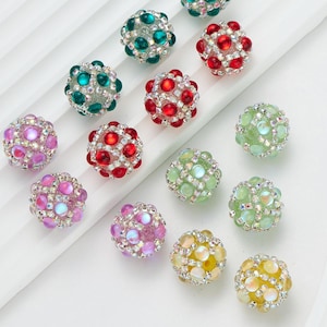 Sparkle Beads,Round rhinestone Beads, Fancy Round Beads, diy Pen Focals,  DIY Beadable Pens,Keychain Beads, Jewelry Craft Making