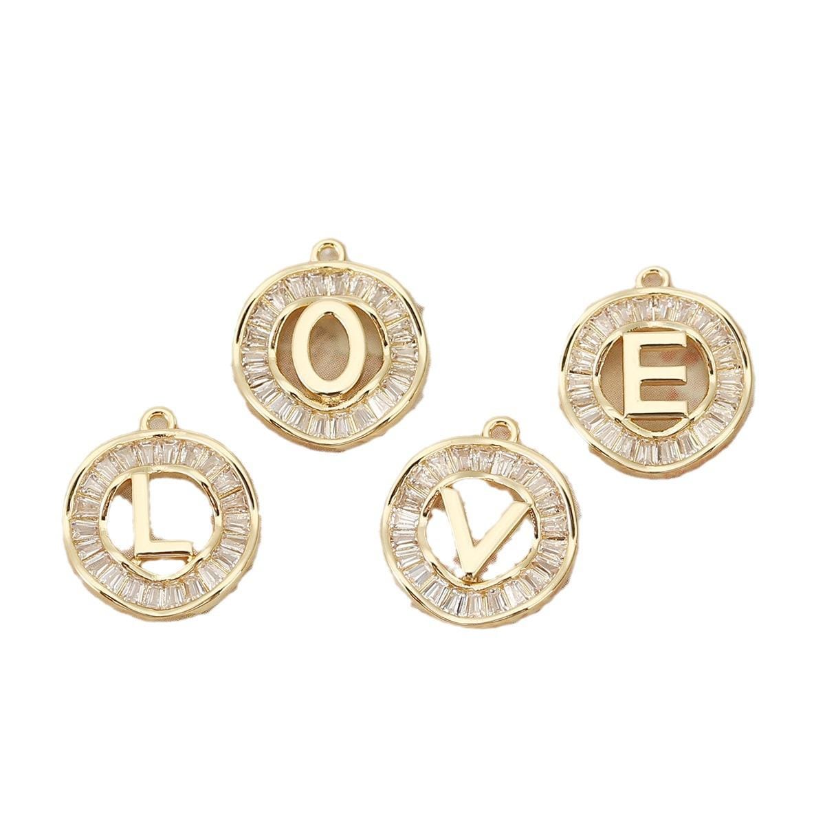 104 Breloques Alphabet A à Z - Initiales En Alliage Pour Création De Bijoux