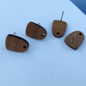 10 pieces Semicircle Wood Earrings, Ear Wire, Earrings Post,Minimalist Wood Earrings Studs,DIY Jewelry Accessories Craft Supplies