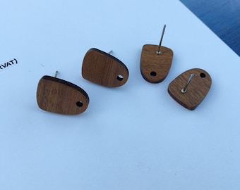 10 pieces Semicircle Wood Earrings, Ear Wire, Earrings Post,Minimalist Wood Earrings Studs,DIY Jewelry Accessories Craft Supplies