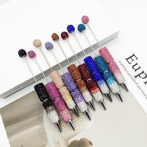 Sparkle Rhinestone Pen DIY Beaded Pen,Fancy Beadable Pens Bar Blank,Rhinestone Polymer Clay Beadable Pen,Ballpoint Pen