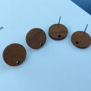 10 pieces Round Wood Earrings, Ear Wire, Earrings Post,Minimalist Geometric Wood Earrings Studs,DIY Jewelry Accessories Craft Supplies