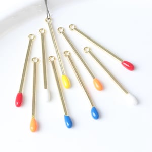 10 pcs Alloy Matchstick Charms Pendant, Earring Hoop, Match Earring Connector, Jewelry Supplies, Alloy findings, Geometric Pendant