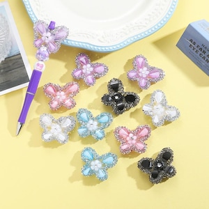 Bling Butterfly bead For Pen,Rhinestone Butterfly Flower Beads, Alloy Fancy Beads,DIY Beadable Pens,Keychain Beads, Jewelry Craft Making