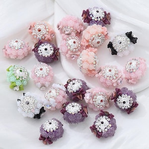 Fancy Crystal Beads, ,Sparkle Beads,Flower rhinestone Beads, diy Pen Focals,  DIY Beadable Pens,Keychain Beads, Jewelry Craft Making