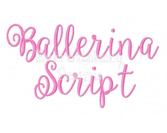 Ballerina Script Machine Embroidery Font, 3 Sizes jef pes xxx pec vip vp3 hus dst exp, Pretty Cursive Fancy Font