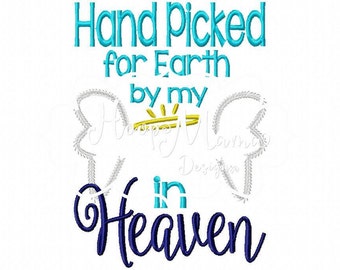 Hand Picked For Earth TEMPLATE In Heaven Machine Embroidery Design 4x4 and 5x7