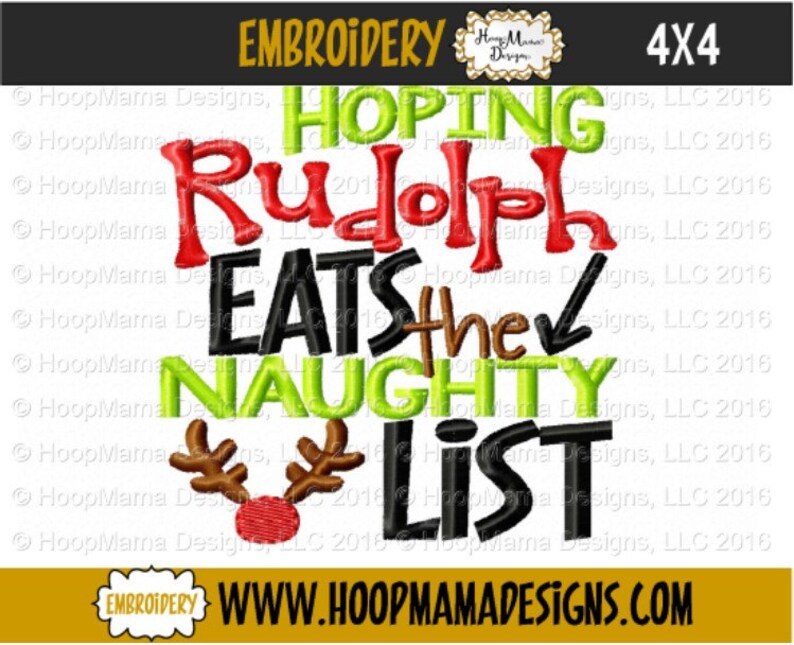 Hoping Rudolph Eats the Naughty List 4x4 5x7 6x10 7x11 8x8 - Etsy
