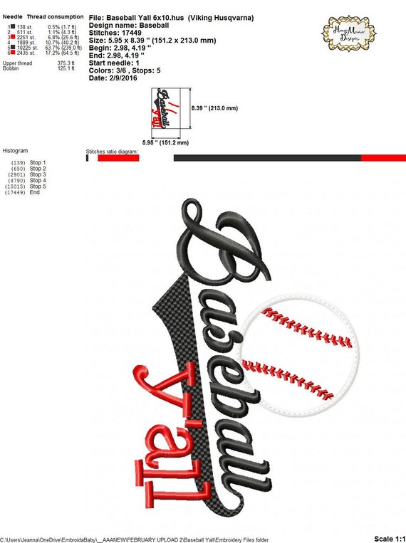Baseball Stitches Machine Embroidery Digital Design File SIX SIZES 4x4 5x7 6x10