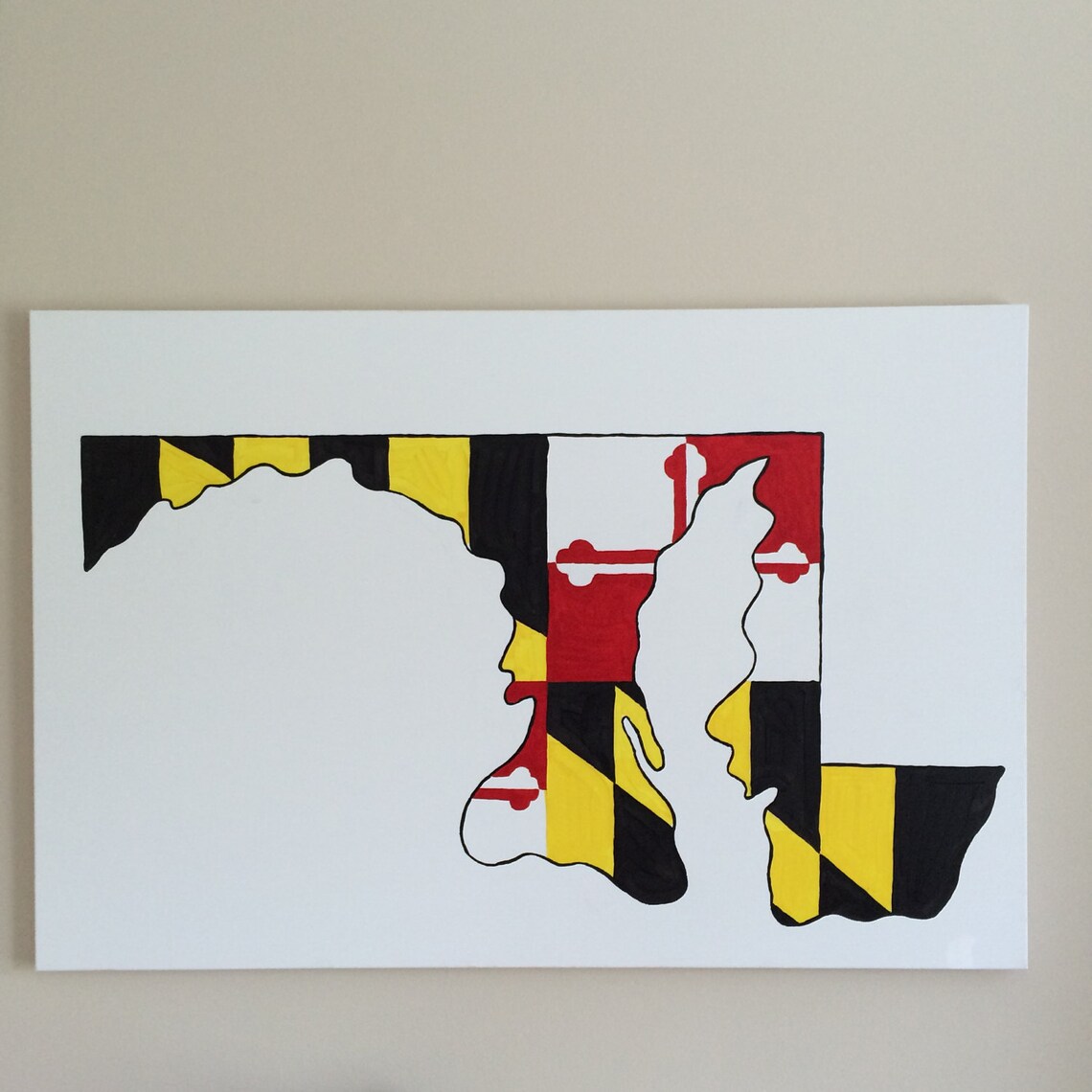 Maryland Flag State Outline Etsy