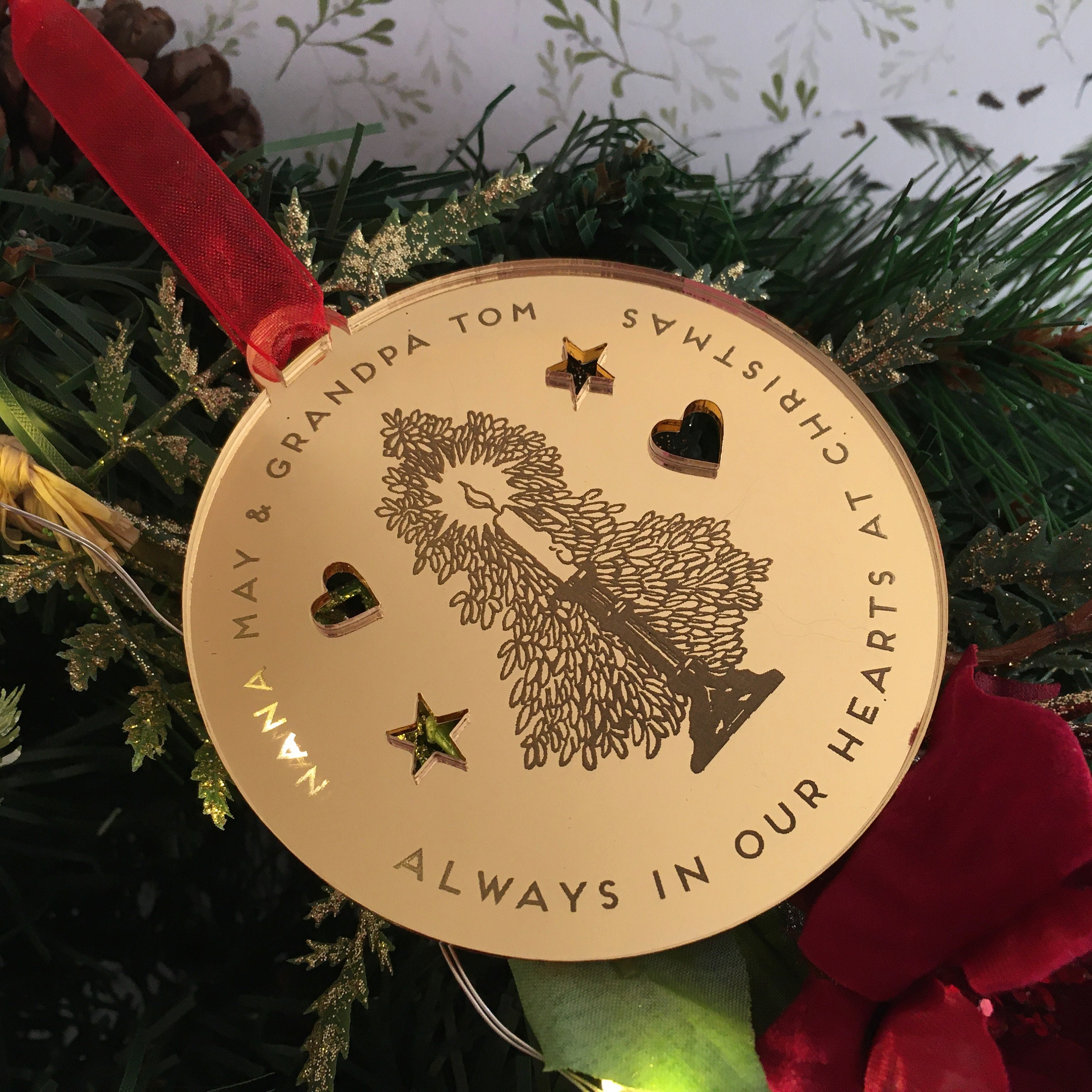 In Memory Christmas Candle Tree Decoration Luxury Etsy