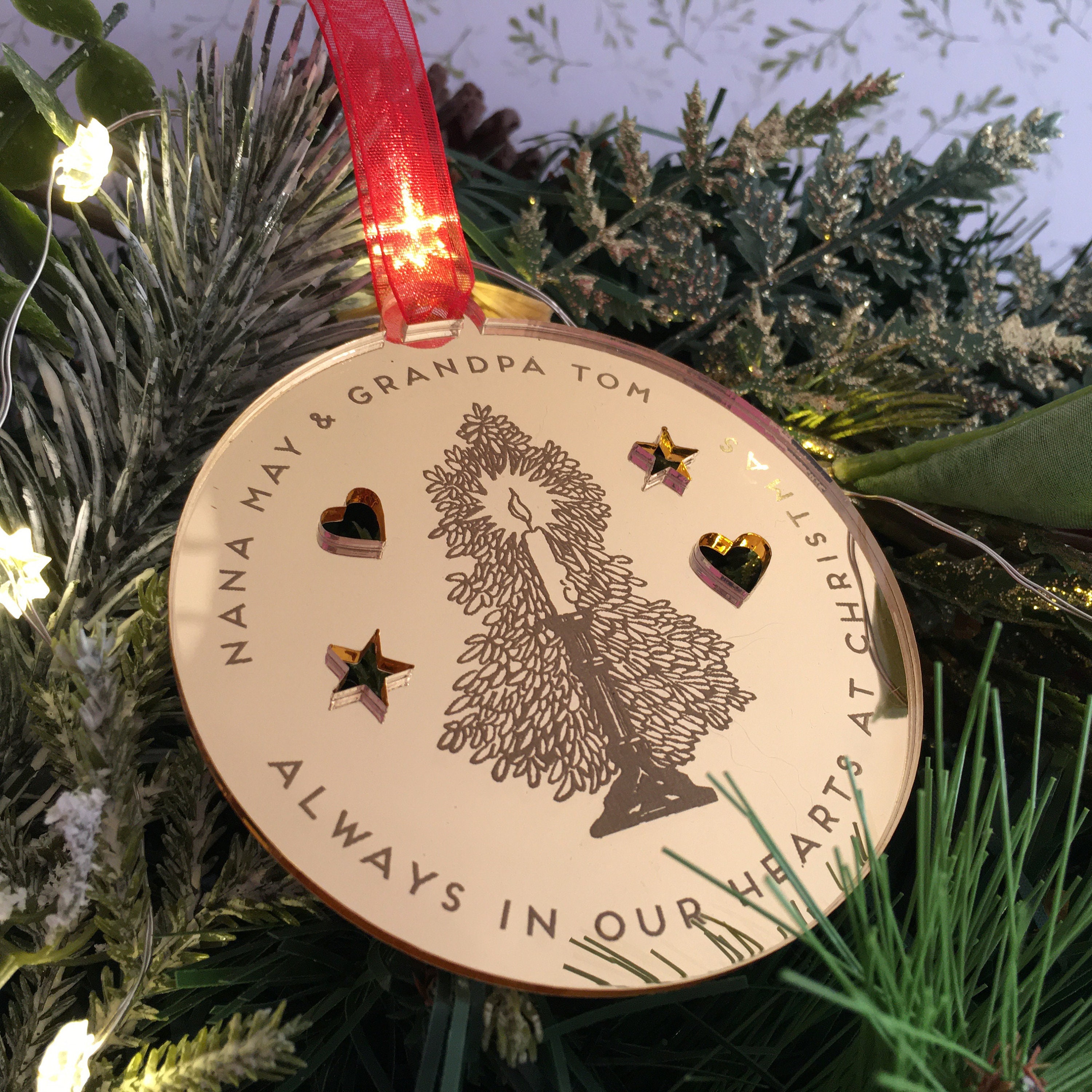 In Memory Christmas Candle Tree Decoration Luxury Etsy