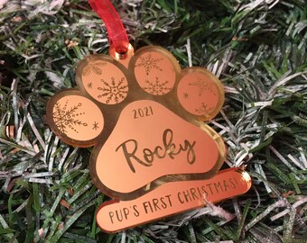 Puppy’s First Christmas Personalised Decoration 2022 – Christmas Dog Pet Gift
