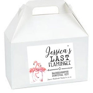 Bachelorette party survival kit boxes, Flamingle Wedding survival kit