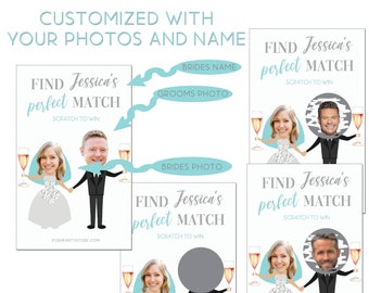 The Perfect Match Bridal Shower Scratch off Game, Bridal Shower Game, Fun Bridal Shower Game