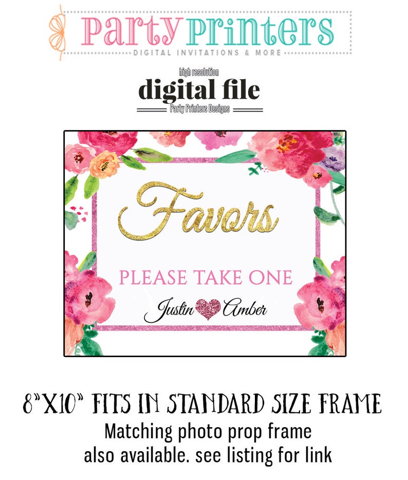 Bridal Shower Favor Sign Wedding Signs Image 0