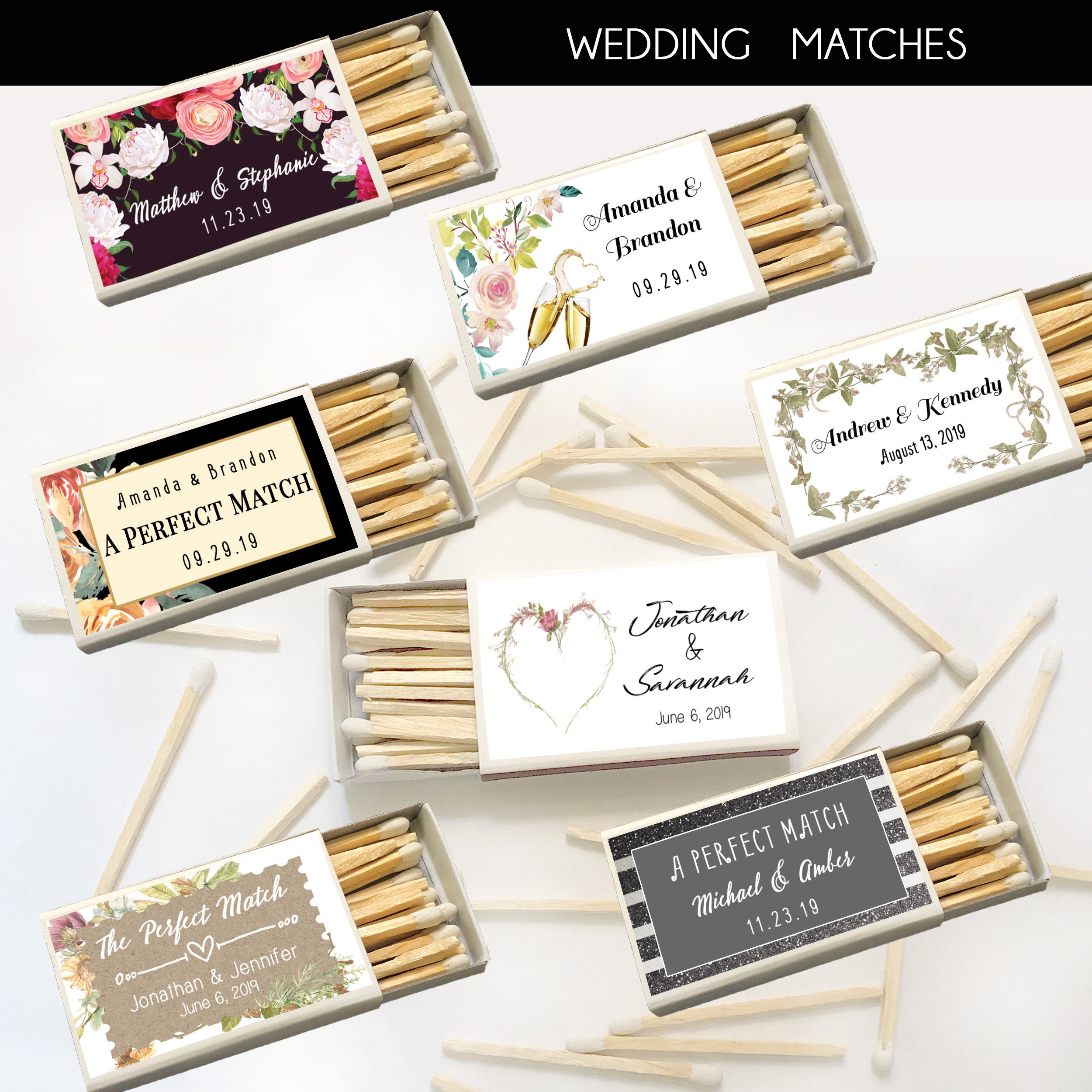 Wedding Matches Wedding Favors for Guests Wedding Favor Etsy