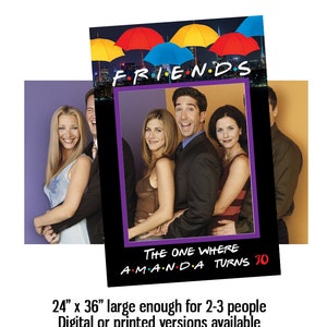 Friends photo booth frame, digital file,  birthday photo prop, friends party decorations, photo booth frame, custom