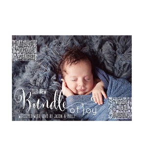 Anuncio de nacimiento personalizado, Anuncio de bebé, Anuncio de nacimiento con foto personalizada, Invitación digital imprimible, Anuncio de nacimiento de niño