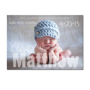 Anuncio de nacimiento, Anuncio de bebé, Anuncio de nacimiento con foto personalizada, Invitación digital imprimible, Anuncio de nacimiento de niño