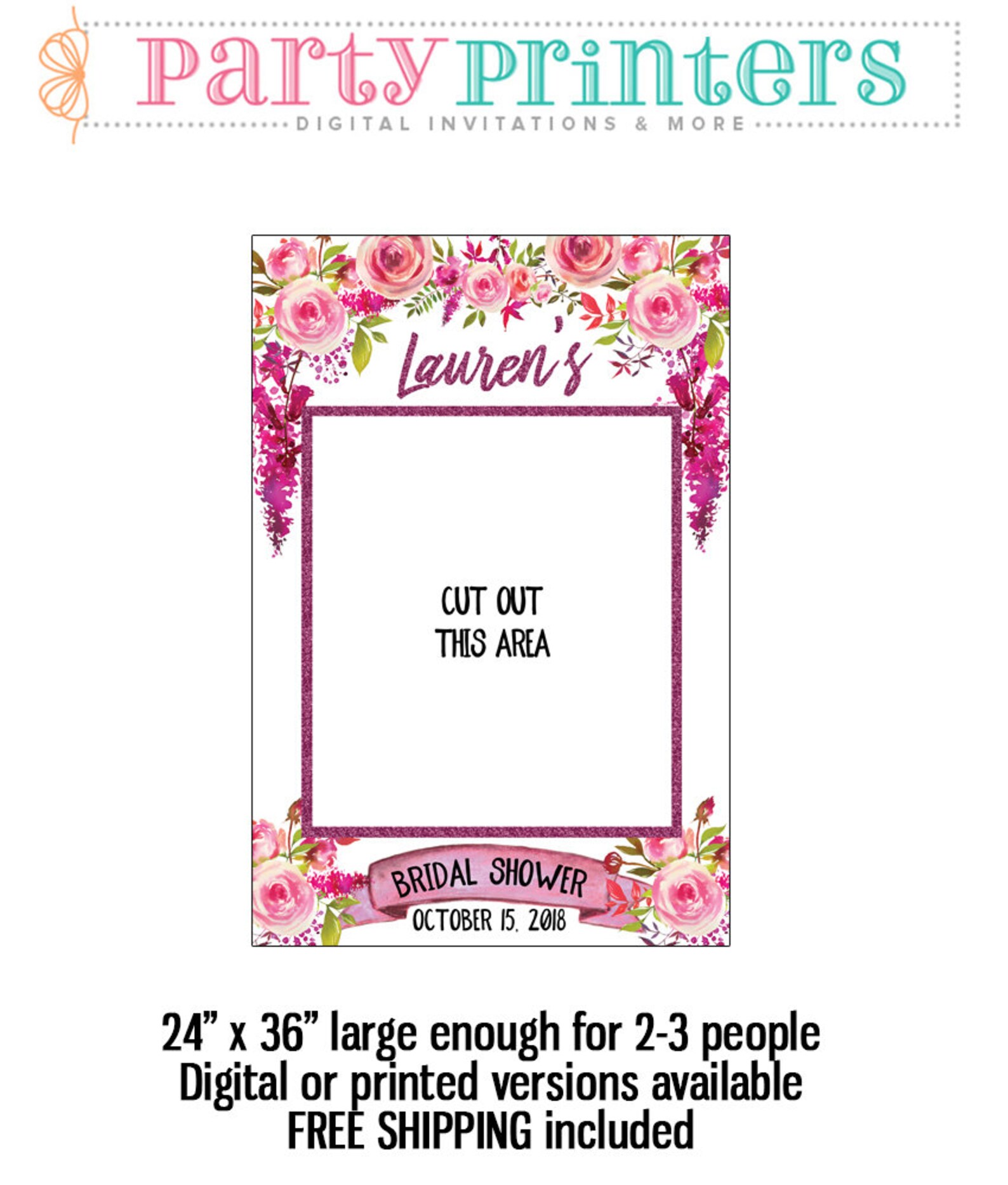 Photo Booth Frame Bridal Shower Photo Booth Props Bridal Etsy