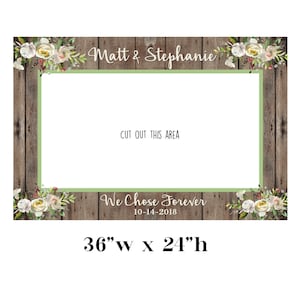 rustic wedding photo booth frame selfie frame, digital file