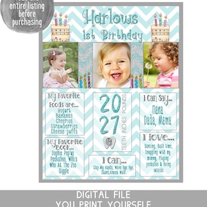 First Birthday Chalkboard, Birthday Chalkboard, Girl 1st Birthday, 1st Birthday Chalkboard, Birthday Chalkboard, Digital  File