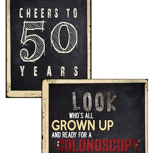 50th birthday signs, 50th birthday party decorations, 50th birthday party decor, funny birthday signs, instant download