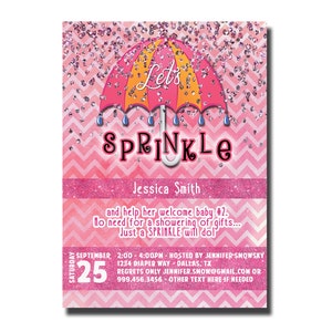 Baby Sprinkle Invitation, Baby Girl Sprinkle Invitation, Baby Girl Shower Invitation, Girl Sprinkle Invitation image 1