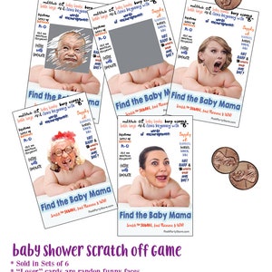 Baby Momma Fun Baby Shower Game, Baby Shower Game girl, shower games girl, baby girl shower games, girl shower games, baby shower game Blue/light skin