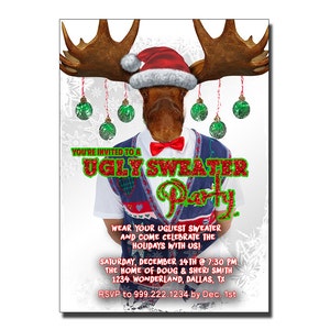 ugly sweater Christmas party invitations, christmas invitations, invitations Christmas party, invitations ugly sweater image 1