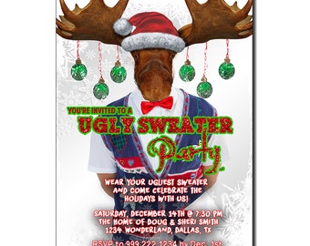 ugly sweater Christmas party invitations, christmas invitations, invitations Christmas party, invitations ugly sweater