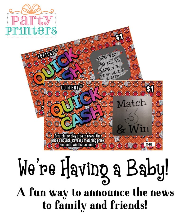 pregnancy announcement cards, scratch off pregnancy announcement cards, scratch off tickets, scratch off lotto replica image 6