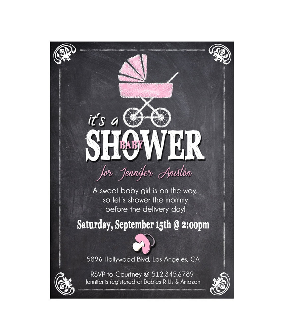 Baby Boy Shower Invitation Blue Baby Shower Invite Etsy