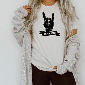 Rock On tshirt, rock and roll tshirt, gift for him, gift for her