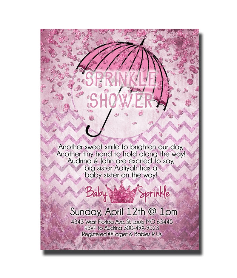 Girl Sprinkle Invitation Baby Sprinkle Invitation Baby Girl Etsy