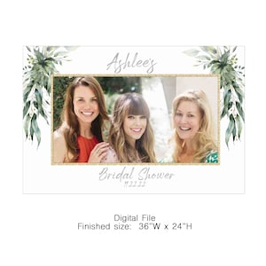 Photo Prop Frame Digital, Ready to Use, Boho Greenery Bridal Shower, Baby Shower, Wedding Photo Booth, Succulent Photo Prop, Selfie Frame