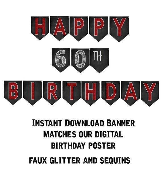 60th Birthday Banner 60th Birthday Party Decorations 60th | Etsy