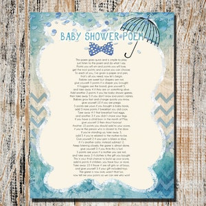 Baby Shower Games, Printable Baby Shower Game, Instant Download Shower Game, Baby Shower Poem Game
