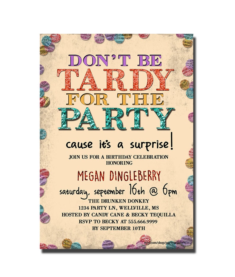 Birthday Party Invitation Adult Birthday Invitation Etsy