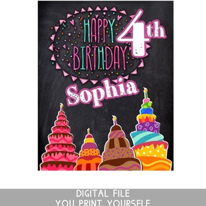 Girls Birthday Chalkboard, Girl Birthday Chalkboard, Happy Birthday Chalkboard,  Photo Prop